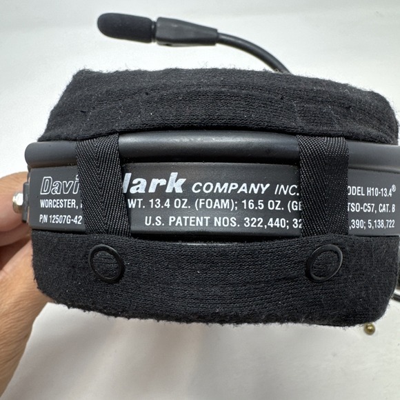 David Clark H10-13.4 Aviation Headset With Dual Plugs & C10-15 PTT Switch EUC - Picture 4 of 16